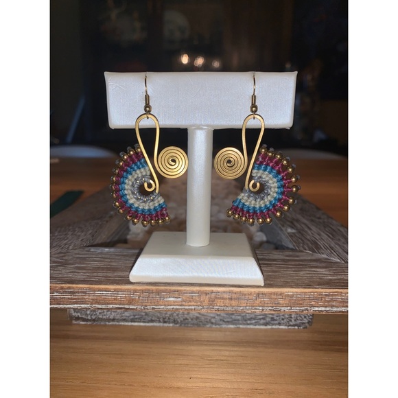 Thai Macrame Earrings - Picture 2 of 5